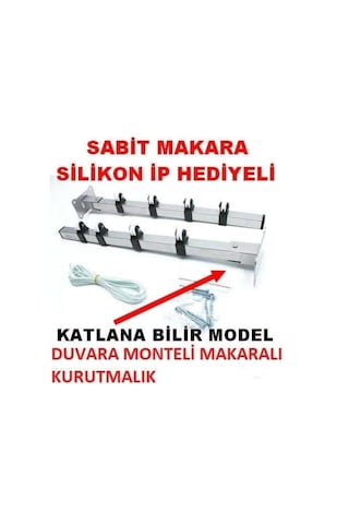 Ydgr Demir Duvara Monteli Çamaşır Kurutma Askısı Makaralı Çamaşır Askısı Gri, Vydgr00000613 Diğer