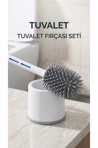 Silikon Deterjan Hazneli Esnek Tuvalet Fırçası Banyo Temizlik Ürünü Çok Renkli