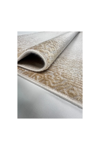 Merinos Vista Krem Renk Sarı Çerçeveli %100 Akrilik Yumuşak Dokulu Salon Oturma Odası Halısı 76337-70