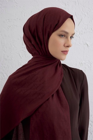 Armine Monogram Desen Edition Şal Bordo