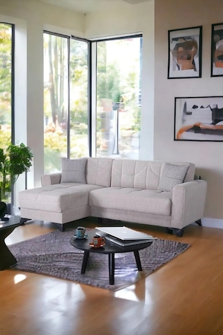 Mons Yataklı Köşe Koltuk Takımı - Krem