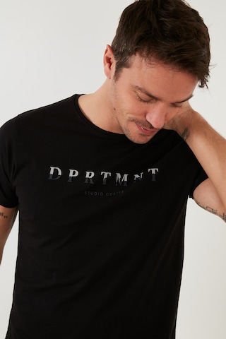 Buratti Baskılı Bisiklet Yaka Pamuklu Slim Fit Erkek T Shirt 541Dprtmnt24 Siyah