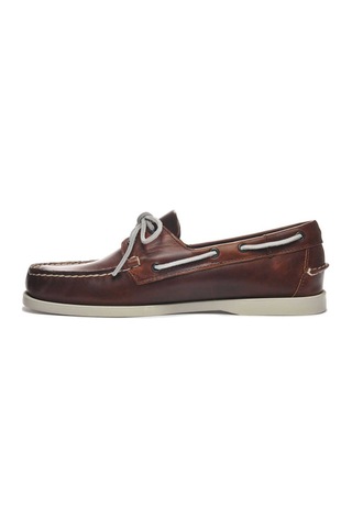 Sebago Docksides Portland Waxed Erkek Deri Ayakkabı Kahverengi