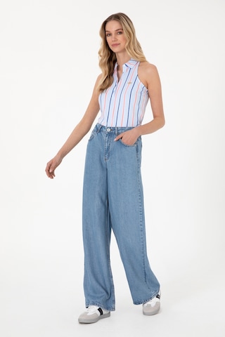 U.S. Polo Assn. Kadın Açık Mavi Loose Fit Jean Pantolon 50304321-DN0021