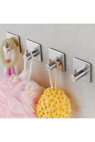 Zift Unique 4 Adet Paslanmaz Çelik Banyo Askısı / Bornoz Askısı / Havlu Askısı / Havluluk / Askılık Diğer