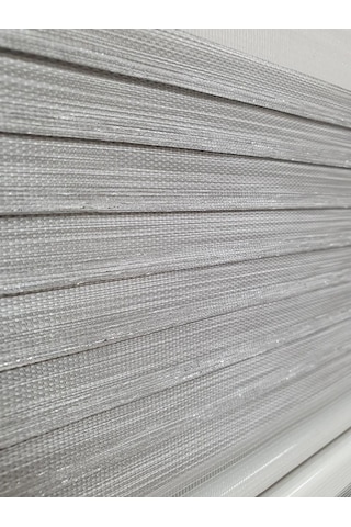 Bbb Geniş Pliseli Simli Gri Zebra Stor Perde Mz294