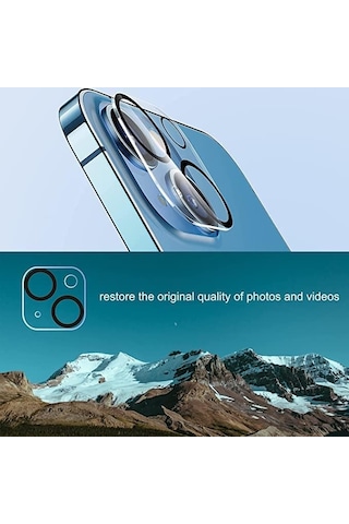 İphone 14 Ve 14 Plus Uyumlu Kamera Lens Koruyucu Temperli Cam Kamera Koruyucu 9h Sertlik Hd Şeffaf Kamera Lens Kapağı Cam Film