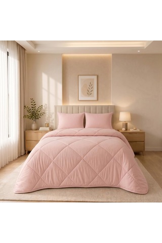 Pudra Soft Silikon Yorgan Çift Kişilik 195 215 Çok Renkli