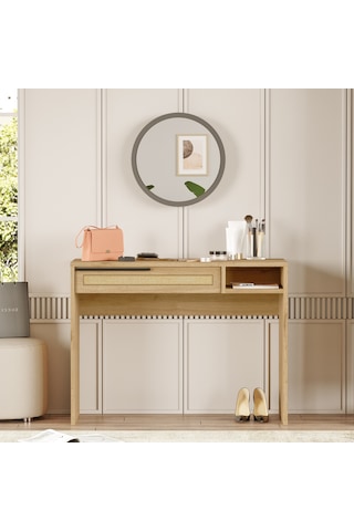 Robin Home Lidya Makyaj Masası Aynalı Çekmeceli Uv Baskı Sepet-jü