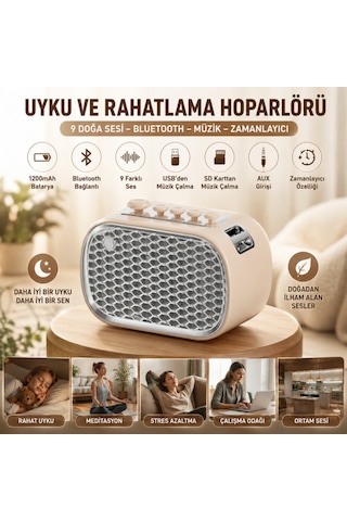 Coofbe Retro Uyku Yardımcısı Ve Bluetooth Hoparlör, 9 Doğal Rahatlatıcı Ses, Şarjlı, Meditasyon Ve Rahatlama, Usb Sd Kart Aux,