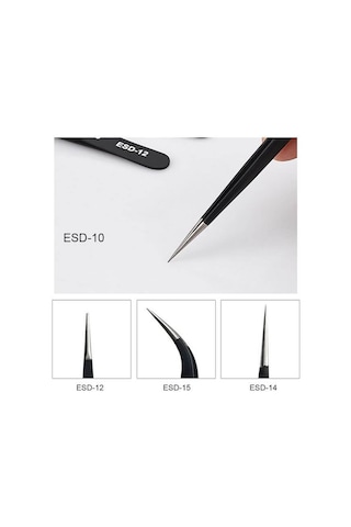 Esd Hassas Elektronik Cımbız Seti Antistatik Çelik Tweezer Set