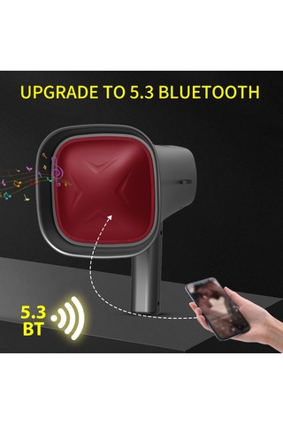 Hfambition Kırmızı Dv-680 Güneş Enerjili El Tipi Mikrofon: Bluetooth, Ses Kaydı, Işık Fonksiyonu Ve 8w Çıkış Gücüyle Dış Mekan Hoparlörü 10"