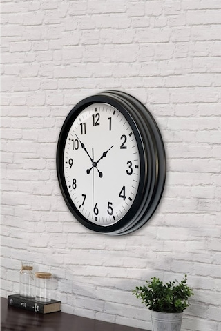 River World Duvar Saati Standart Metal Siyah 40 Cm Çok Renkli 37191367