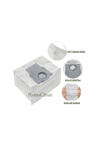 Roborock Q8 Max Plus Robot Süpürge Uyumlu Yedek Çöp Toz Torbası 8 Adet