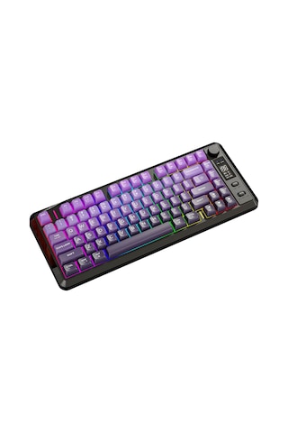 M75 Kablosuz 2.4ghz Kablosuz + Bt Çift Modlu Klavye Led Ekranlı Oyun Klavyesi İle Pbt Knob Rainbow