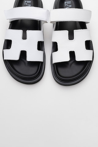 Luvishoes Luvi Shoes Morte Beyaz Cilt Hakiki Deri Kadın Terlik Beyaz