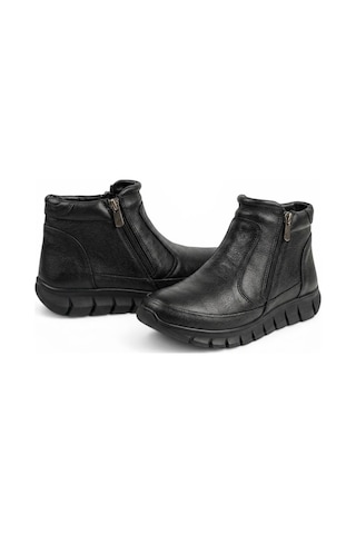 Fox Shoes N555380703 Siyah/siyah Hakiki Deri Comfort Ortopedik Taban Kadın Bot