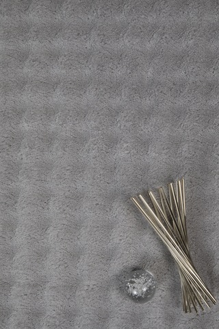 Bubble Oval Yumuşak Peluş Kaymaz Salon Oturma Odası Balkon Halısı Yolluk Gri