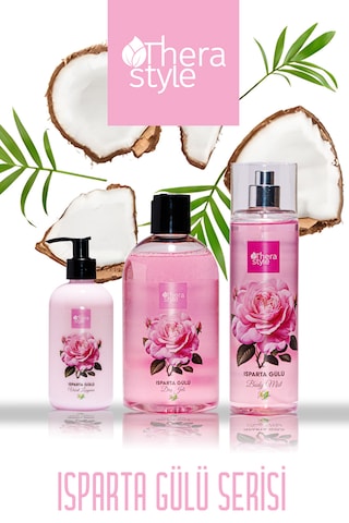﻿Thera Style El ve Vücut Losyonu 250 ML + Gül Özlü Duş Jeli 500 ML + Vücut Spreyi 200 ML