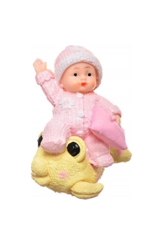 Decotown Hediyelik Sevimli Pembe Bebek Biblo Polyester Süs Eşyası Belirtilmemis