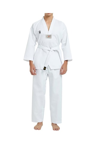 Dizispor Topglory Beyaz Yaka Taekwondo Elbisesi Dobok Beyaz