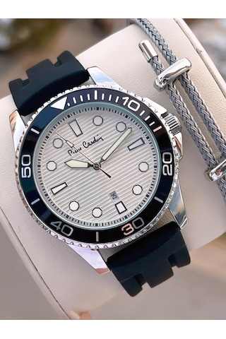 Pierre Cardin Silikon Kordon 2 Yıl Garantili 3 Atm Suya Dayanıklı Erkek Kol Saati Pp.800311f03 Siyah - Gri