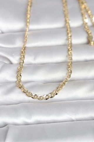 Ceylan Adam Cm 14k Gold Renk Yassı Oval Zincirli Model 60 Cm Kadın Kolye Çok Renkli
