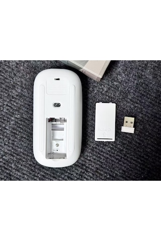 Erdo Ticaret Kablosuz Sessiz Mouse Slim Tasarım Usb Alıcılı Beyaz Erdotıca Standart