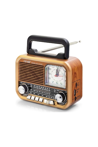 Hadron Nns Ns7113bt Bluetooth Nostaljik Fm Radyo Tws Usb Tf Analog Saatli Taşınabilir Hoparlör