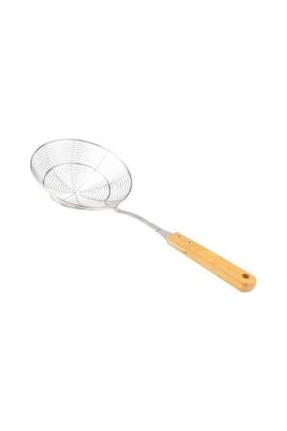 Bambum Ladle - Bambu Saplı Tel Kevgir 18cm Ahşap