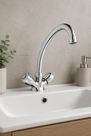 Arsu Orkide Serisi Uzun Kuğu Bataryası Lavabo Bataryası Krom Lavabo Bataryası
