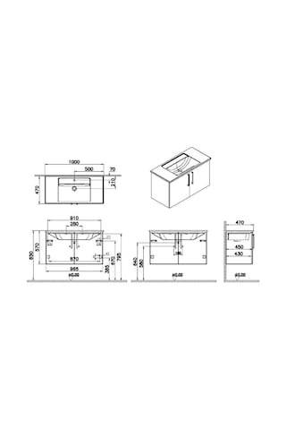 VitrA Root Flat Lavabo Dolabı100 Cm Kapaklı 66318 Çok Renkli