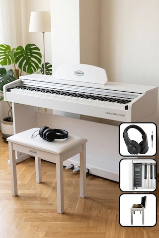 Fransua F790prowh Beyaz Dijital Piyano 88 Tuşlu Hammer Action Beyaz - Standlı