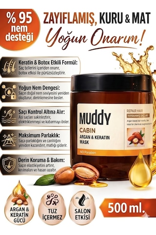 Muddy Cabin Argan & Keratin Maske 500 ML
