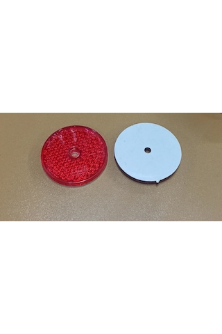Kırmızı Renk Yuvarlak Reflektör Plastik Vidalı 6mm 2 Adet