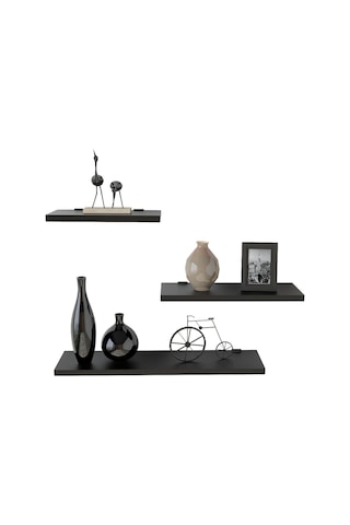 Robinhome Robin Home Raffi 3'Lü Uçan Raf Duvar Rafı Siyah