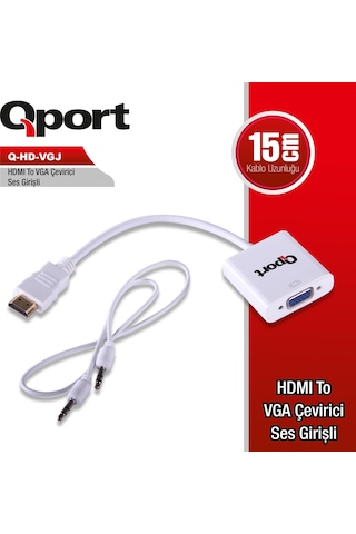 Qport Q-hd-vgj Hdmi To Vga Cevirici+ Ses