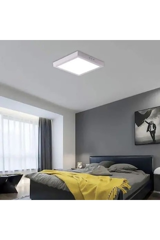 24 Watt Günışığı Ledli Çok Kaliteli Sıva Üstü Tavan Armatür 22 X 22 Cm Kare Sıva Üstü Tavan Armatürü Beyaz