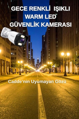 5 Kameralı Gece Renkli 8 Adet Warm Ledli Yeni Nesil 5 Mp Kuruluma Hazır Güvenlik Kamerası Seti