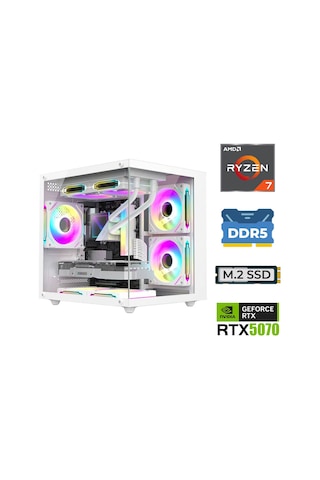 Xaser Elite X180 R7-7800X3D 32 GB 1 TB SSD 12 GB RTX5070 Masaüstü Oyuncu Bilgisayarı