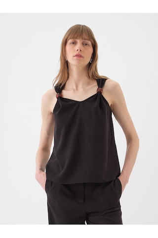 Xint Siyah Doğal Akışlı Oversize Bluz 751113