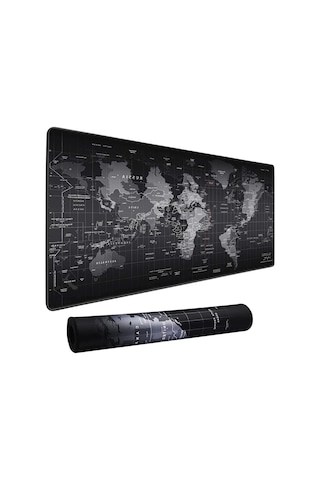 Mouse Pad Mouse Altlığı Büyük Mouse Pad 30x60 3mm Kaymaz Dünya Haritası Görselli