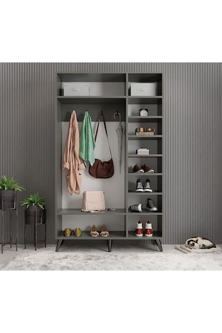 Açelya Portmanto Vestiyer Ayakkabılık Fb - M4 120 Cm Montaj Dahil