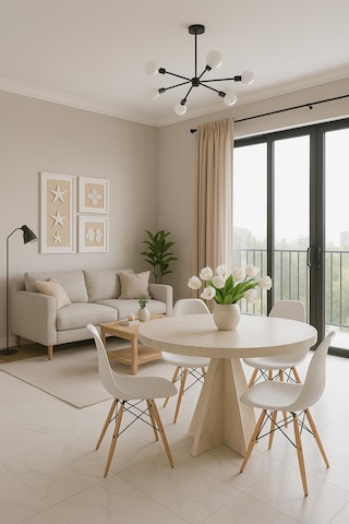 Yıldız Model 90 Çaplı 75 Cm Yükseklikli 36 Mm Kalın Kenarlı Sandalye Yok Yuvarlak Yemek Masası Traverten