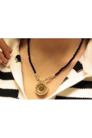 Çeyrek Altın Kolye Cz21 Sarı Altın