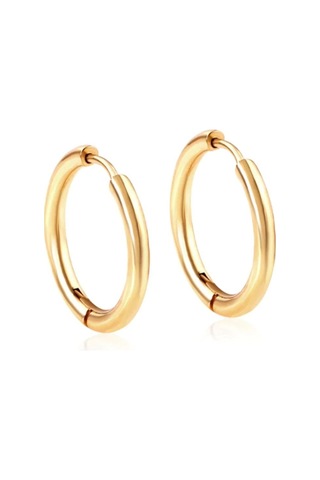 10 Mm Cerrahi Çelik Gold Halka Küpe Sarı