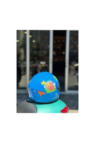 Çocuk Kaskı Ece 22.06 Sertifikalı / Fullface Kask / Ekstra Hafif Ve Konforlu Mavi
