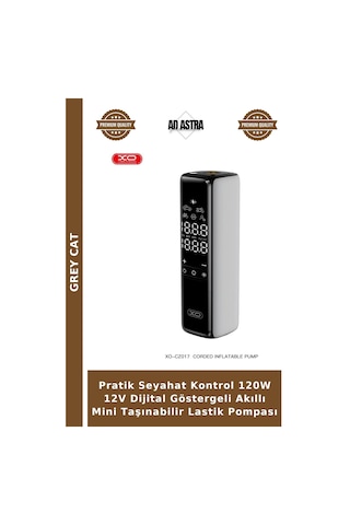 Pratik Seyahat Kontrol 120w 12v Dijital Göstergeli Akıllı Mini Taşınabilir Lastik Pompası