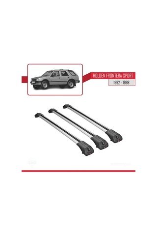Holden Frontera Sport 1992-1998 Arası İle Uyumlu Ace-1 Ara Atkı Tavan Barı Gri 3 Adet Bar