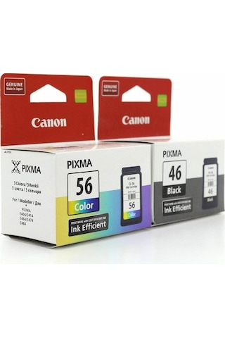 Canon Pg-46 /cl-56 Pixma E404/e414/e464/e484 Siyah Ve Renkli Kartuş